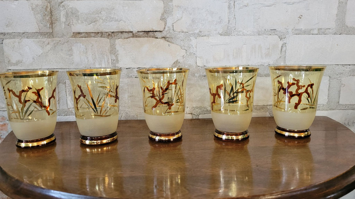 Set of 5 Amber Glassware