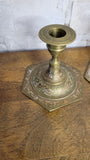 Etched Brass Candle Sticks (Set of 2)