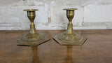 Etched Brass Candle Sticks (Set of 2)