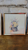 Set of 4 Paul Whitney Hunter Floral Prints in Brass Frames