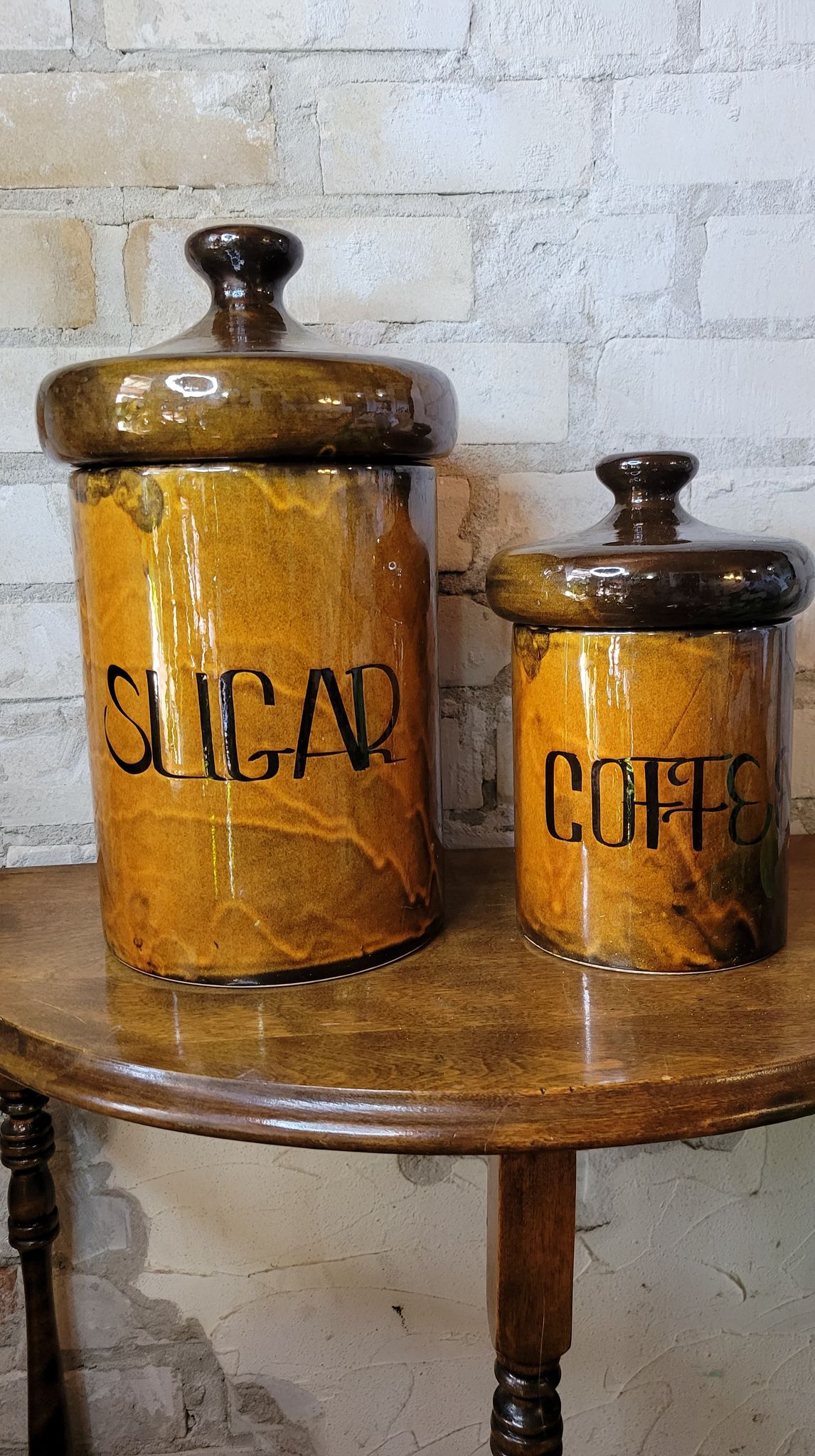 Vintage Mid Century Modern Sugar and Coffee Canisters
