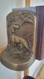 Ceramic Dog and Pheasant Book Ends