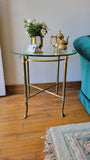Glass and Brass Coffee Table and End Tables (x2)
