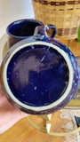 Heavy Blue Speckled Pottery Mugs