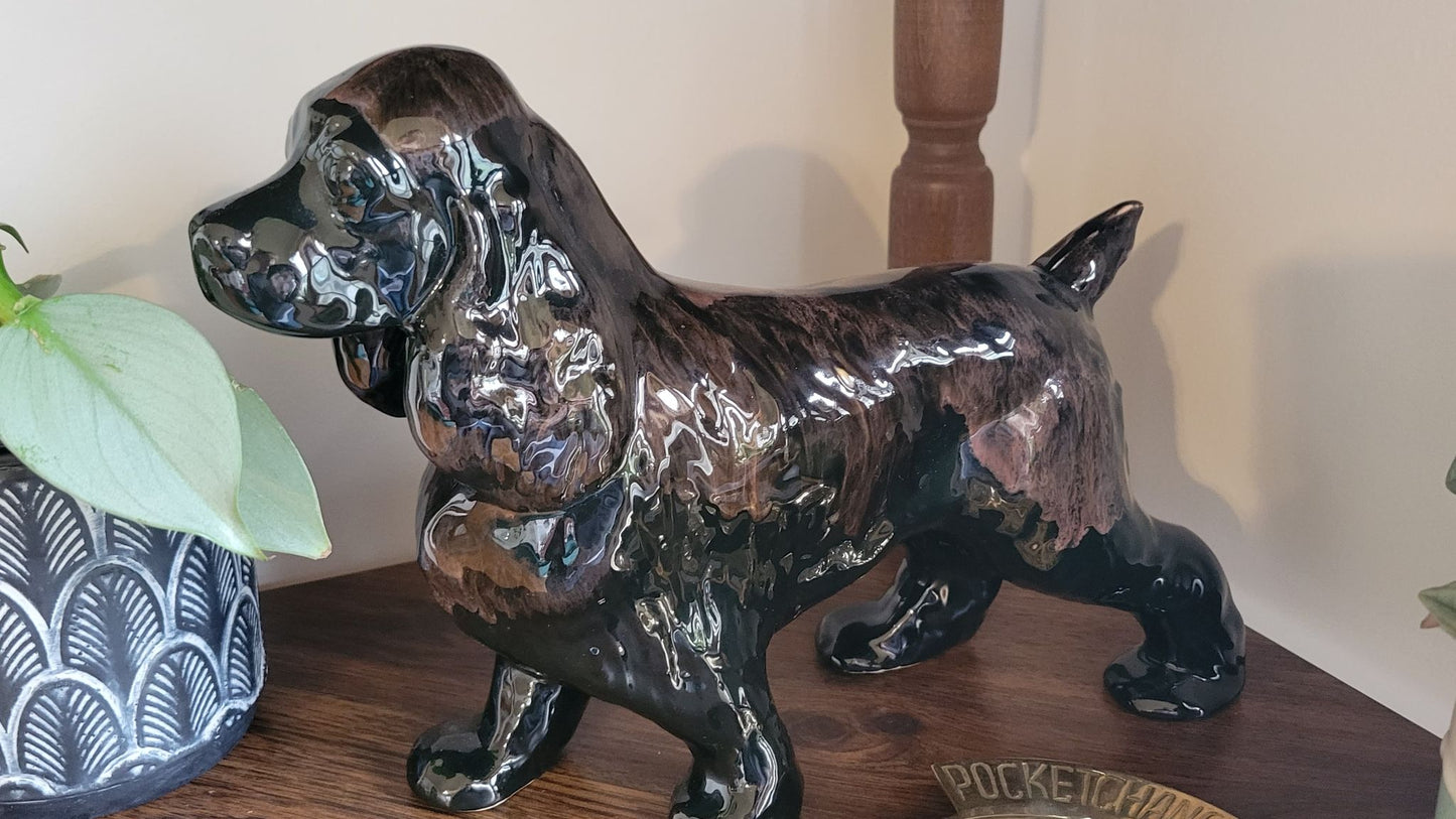 Large Drip Glaze Cocker Spaniel Dog