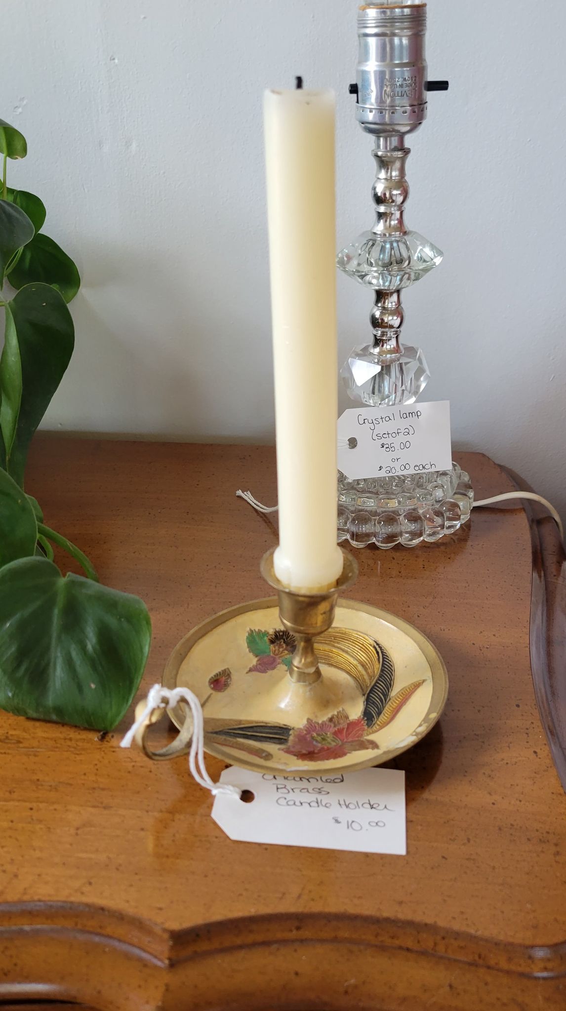 Enameled Brass Candle holder